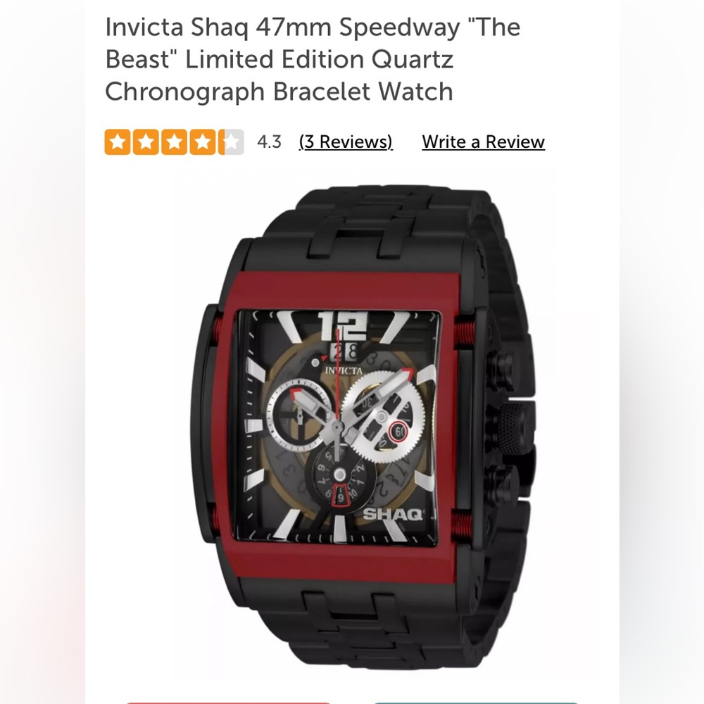 Invicta Shaq Speedway “The Beast” Limited Edition Men’s Watch - model 33737